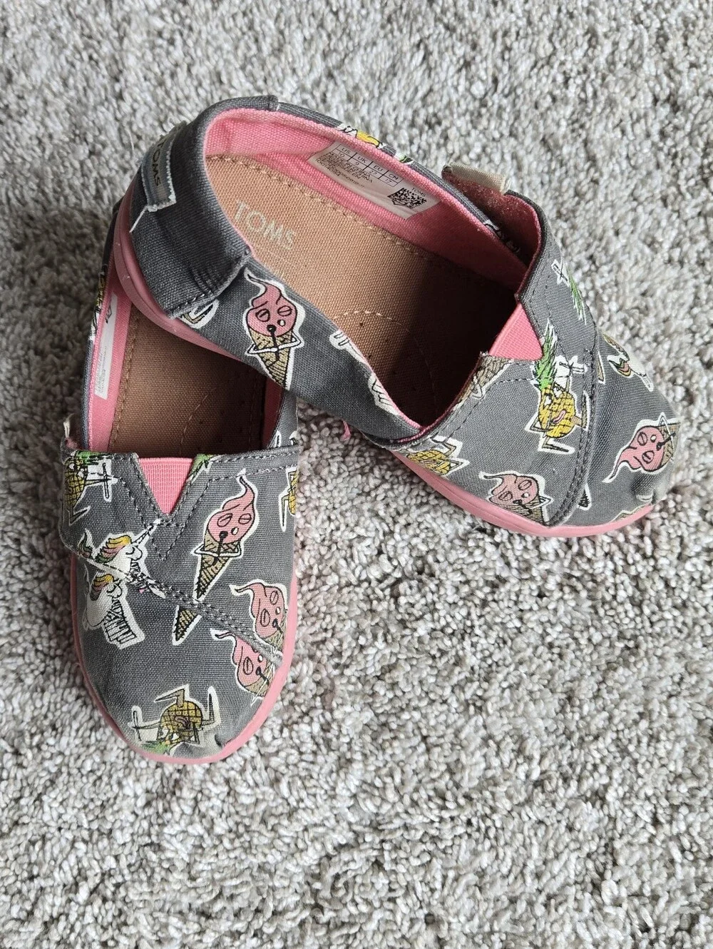 Toddler Size 10- Toms Slides- Unicorn, Ice Cream, Pineapple